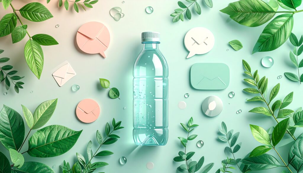 health and fitness website with communication icons and wellness elements