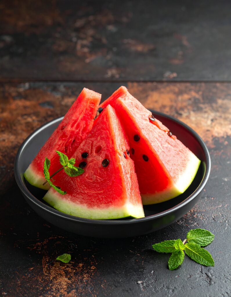 Fresh slice of watermelon rich in water and nutrients for a healthy diet