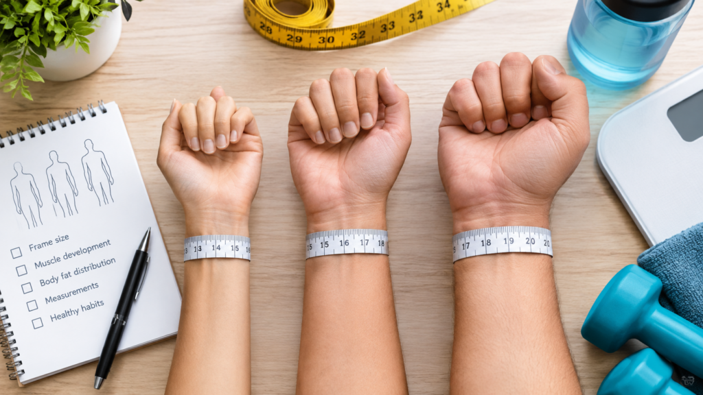 Body type assessment using wrist measurements and fitness tools